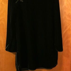 Lightweight black velvet asian inspired tunic